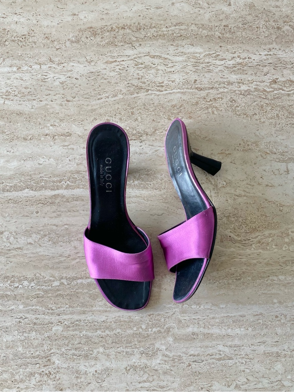 Vintage Gucci Tom Ford-era Satin Mule Sandal Heels
